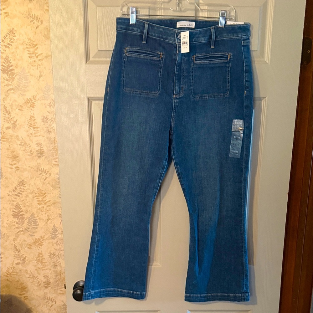 LOFT Dark Blue High-Rise Jeans never worn